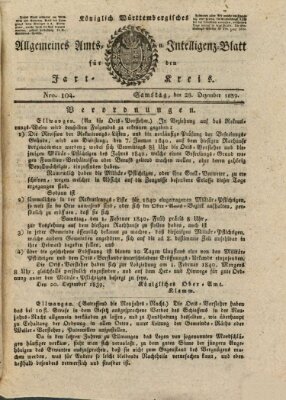 Allgemeines Amts- und Intelligenz-Blatt für den Jaxt-Kreis Samstag 28. Dezember 1839