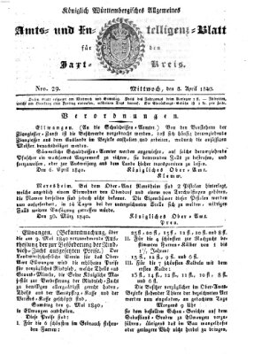 Allgemeines Amts- und Intelligenz-Blatt für den Jaxt-Kreis Mittwoch 8. April 1840