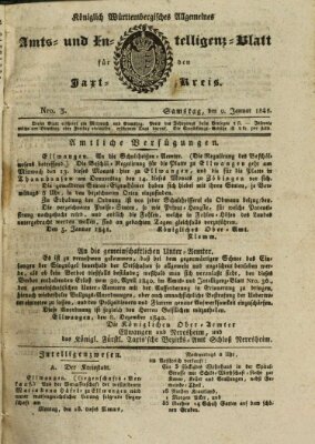 Allgemeines Amts- und Intelligenz-Blatt für den Jaxt-Kreis Samstag 9. Januar 1841