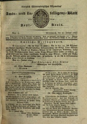 Allgemeines Amts- und Intelligenz-Blatt für den Jaxt-Kreis Mittwoch 20. Januar 1841
