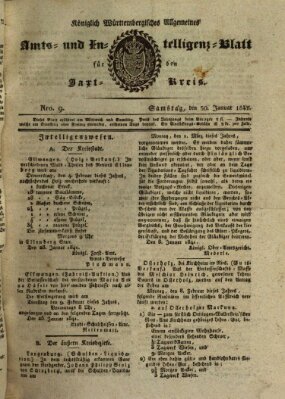 Allgemeines Amts- und Intelligenz-Blatt für den Jaxt-Kreis Samstag 30. Januar 1841