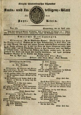Allgemeines Amts- und Intelligenz-Blatt für den Jaxt-Kreis Samstag 24. April 1841
