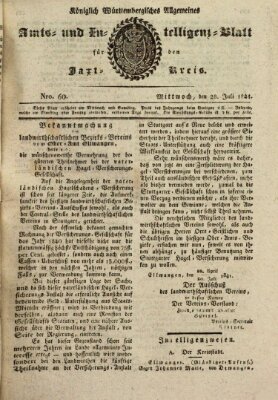 Allgemeines Amts- und Intelligenz-Blatt für den Jaxt-Kreis Mittwoch 28. Juli 1841