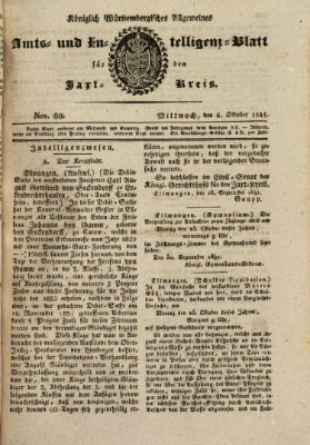 Allgemeines Amts- und Intelligenz-Blatt für den Jaxt-Kreis Mittwoch 6. Oktober 1841