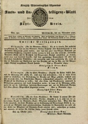 Allgemeines Amts- und Intelligenz-Blatt für den Jaxt-Kreis Mittwoch 10. November 1841