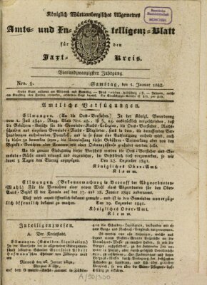 Allgemeines Amts- und Intelligenz-Blatt für den Jaxt-Kreis Samstag 1. Januar 1842