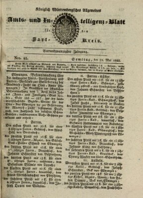 Allgemeines Amts- und Intelligenz-Blatt für den Jaxt-Kreis Samstag 21. Mai 1842