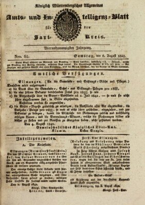 Allgemeines Amts- und Intelligenz-Blatt für den Jaxt-Kreis Samstag 6. August 1842