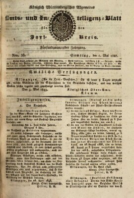 Allgemeines Amts- und Intelligenz-Blatt für den Jaxt-Kreis Samstag 6. Mai 1843