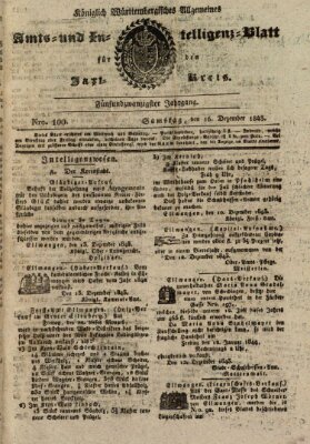 Allgemeines Amts- und Intelligenz-Blatt für den Jaxt-Kreis Samstag 16. Dezember 1843