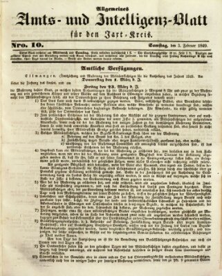 Allgemeines Amts- und Intelligenz-Blatt für den Jaxt-Kreis Samstag 3. Februar 1849