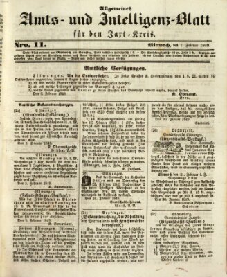 Allgemeines Amts- und Intelligenz-Blatt für den Jaxt-Kreis Mittwoch 7. Februar 1849