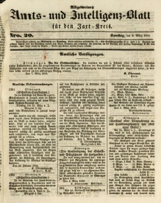 Allgemeines Amts- und Intelligenz-Blatt für den Jaxt-Kreis Samstag 9. März 1850