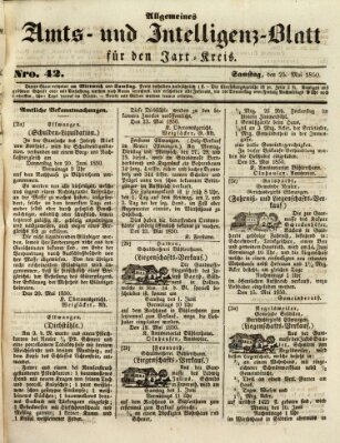 Allgemeines Amts- und Intelligenz-Blatt für den Jaxt-Kreis Samstag 25. Mai 1850