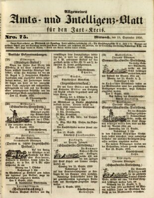 Allgemeines Amts- und Intelligenz-Blatt für den Jaxt-Kreis Mittwoch 18. September 1850