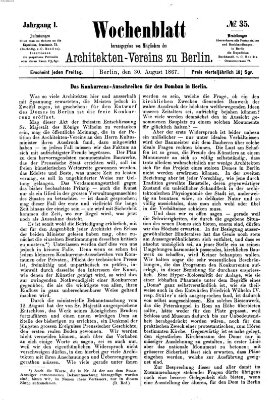 Wochenblatt (Deutsche Bauzeitung 〈Berlin〉) Freitag 30. August 1867