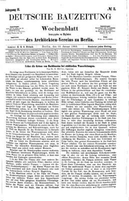 Deutsche Bauzeitung 〈Berlin〉 Freitag 10. Januar 1868
