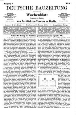 Deutsche Bauzeitung 〈Berlin〉 Freitag 21. Februar 1868