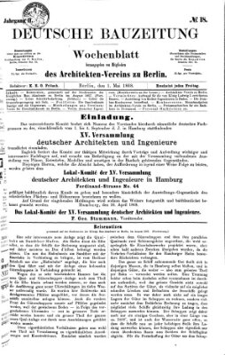 Deutsche Bauzeitung 〈Berlin〉 Freitag 1. Mai 1868