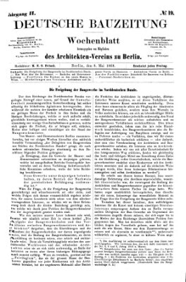 Deutsche Bauzeitung 〈Berlin〉 Freitag 8. Mai 1868
