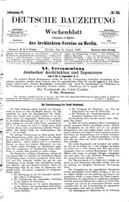 Deutsche Bauzeitung 〈Berlin〉 Freitag 14. August 1868