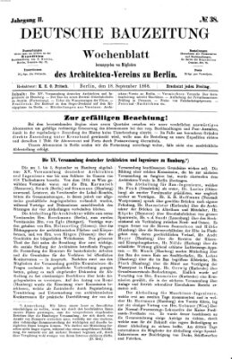 Deutsche Bauzeitung 〈Berlin〉 Freitag 18. September 1868