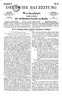 Deutsche Bauzeitung 〈Berlin〉 Freitag 30. Oktober 1868