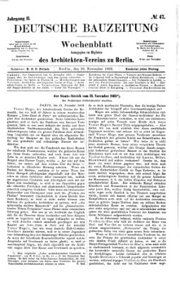 Deutsche Bauzeitung 〈Berlin〉 Freitag 20. November 1868