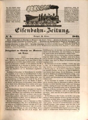 Eisenbahn-Zeitung Sonntag 2. Februar 1845