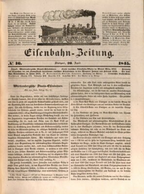 Eisenbahn-Zeitung Sonntag 20. April 1845