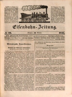 Eisenbahn-Zeitung Sonntag 19. Oktober 1845