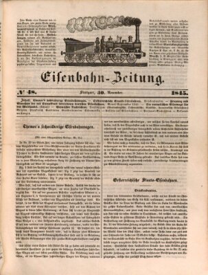 Eisenbahn-Zeitung Sonntag 30. November 1845