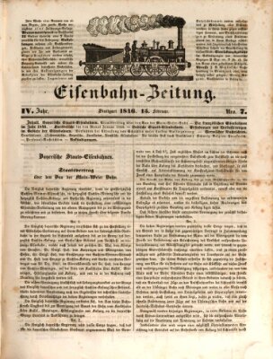 Eisenbahn-Zeitung Sonntag 15. Februar 1846