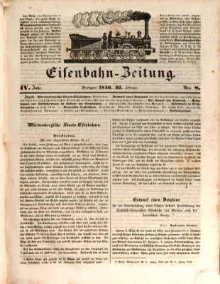 Eisenbahn-Zeitung Sonntag 22. Februar 1846