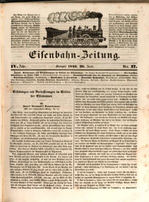 Eisenbahn-Zeitung Sonntag 26. April 1846