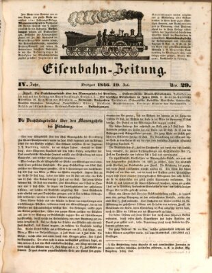 Eisenbahn-Zeitung Sonntag 19. Juli 1846