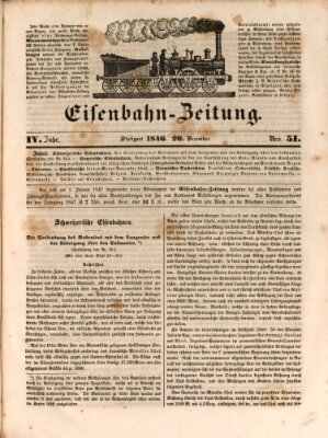 Eisenbahn-Zeitung Sonntag 20. Dezember 1846