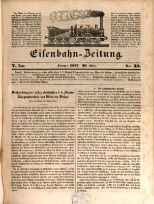 Eisenbahn-Zeitung Sonntag 28. März 1847