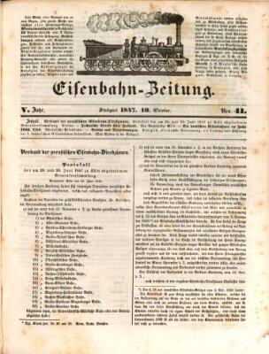 Eisenbahn-Zeitung Sonntag 10. Oktober 1847