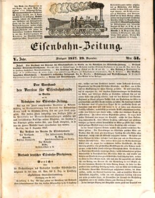 Eisenbahn-Zeitung Sonntag 19. Dezember 1847