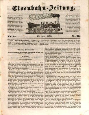 Eisenbahn-Zeitung Montag 17. April 1848