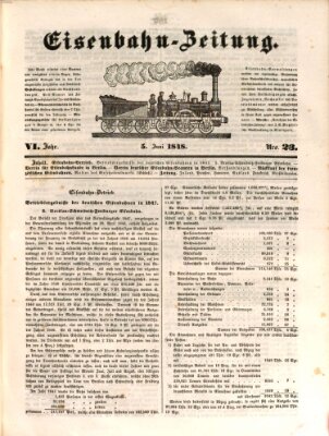 Eisenbahn-Zeitung Montag 5. Juni 1848