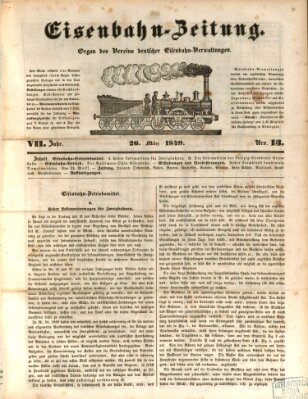 Eisenbahn-Zeitung Montag 26. März 1849