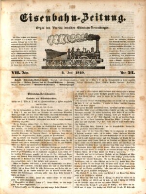Eisenbahn-Zeitung Montag 4. Juni 1849