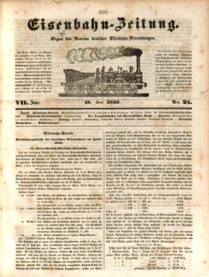 Eisenbahn-Zeitung Montag 18. Juni 1849