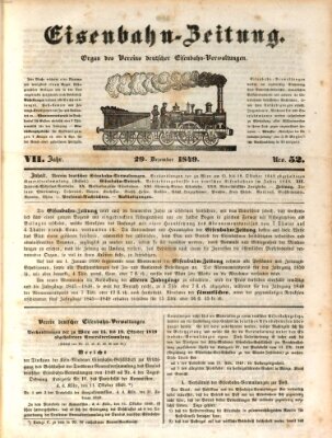 Eisenbahn-Zeitung Samstag 29. Dezember 1849