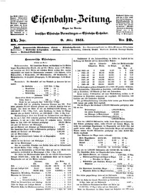 Eisenbahn-Zeitung Sonntag 9. März 1851