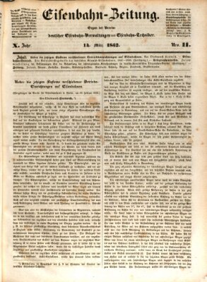 Eisenbahn-Zeitung Sonntag 14. März 1852