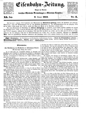 Eisenbahn-Zeitung Sonntag 2. Januar 1853