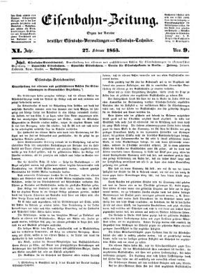Eisenbahn-Zeitung Sonntag 27. Februar 1853